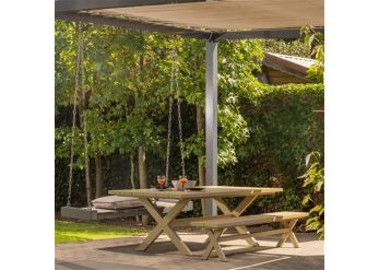 Banc de jardin Picnic Jacksonville - Aluminium 220x35cm