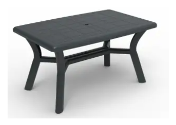 Table de jardin Tenerife 140x90cm Gris volcanique plastique