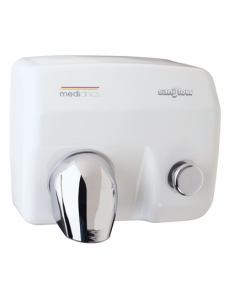 Sèche-mains bouton poussoir blanc