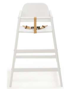 Chaise haute en bois empilable, blanche