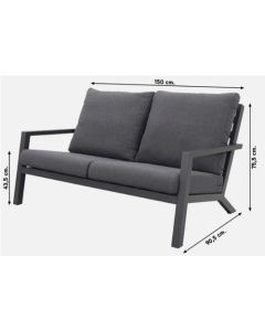 Canapé de salon Marguerite 2 places - Anthracite