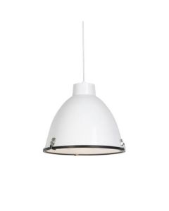 Lampe suspendue industrielle blanche 38 cm dimmable