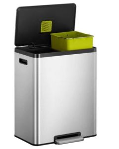 Ecocasa II step , Acier inoxydable mat, 30+30 litres