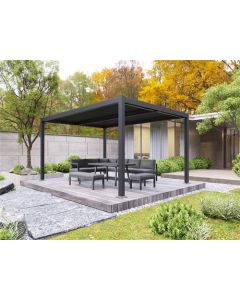 Pavillon, aluminium - anthracite/aspect bois