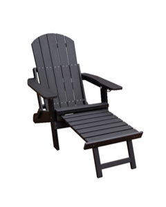 Chaise longue Ranunculus Black avec pouf