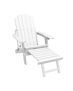 Chaise longue Ranunculus blanc avec pouf