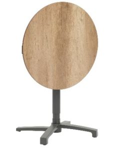 Table pliante en bois couleur Ø 70 cm hauteur réglable