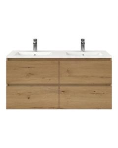 Meuble sous-lavabo BP 4 tiroirs, chêne naturel, double, 120 x 46 cm