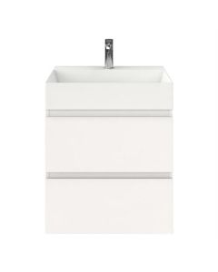 Meuble sous-lavabo BP avec lavabo profond, blanc brillant, 60 x 46 cm