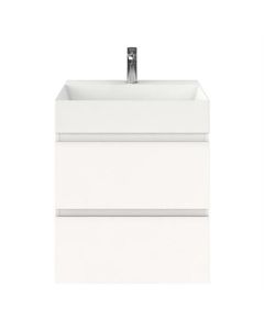 Meuble sous-lavabo BP avec vasque profonde, blanc mat