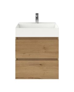 Meuble sous-lavabo BP avec lavabo profond, chêne naturel, 60 x 46 cm