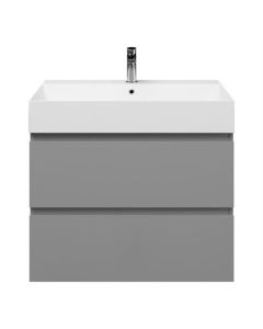 Meuble sous-lavabo BP avec lavabo profond, gris clair, 80 x 46 cm