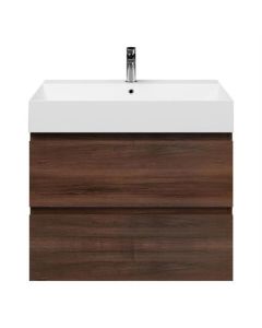 Meuble sous-lavabo BP avec lavabo profond, noyer, 80 x 46 cm