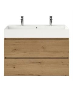 Meuble sous-lavabo BP, lavabo profond, chêne naturel, 100 x 46 cm
