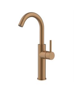 BP robinet de lavabo surélevé, bec pivotant, cuivre brossé