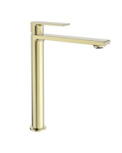 Robinet de lavabo BP surélevé, or brossé, classique