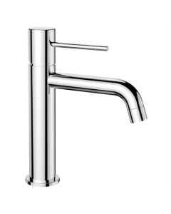 Robinet de lavabo chromé, bec fixe