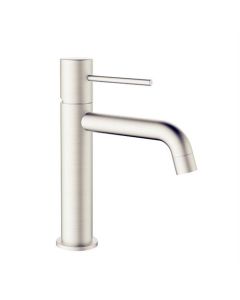 Robinet de lavabo en acier inoxydable brossé, bec fixe