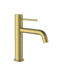 Robinet de lavabo or brossé, bec fixe