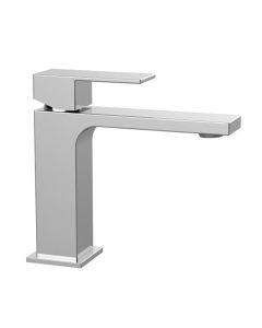 Robinet de lavabo avec bec fixe plat, chromé