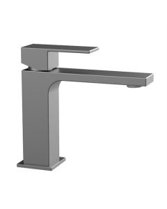 Robinet de lavabo avec bec fixe plat, gunmetal light