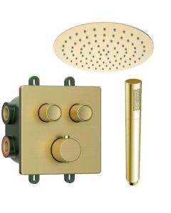 Douche à effet de pluie BP encastrée or brossé