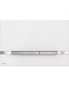 Plaque de commande BP métal/verre/blanc, boutons rectangulaires