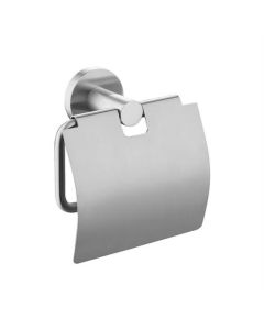 Porte-rouleau de papier hygiénique BP avec rabat, acier inoxydable brossé