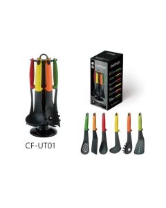 batterie de cuisine 6 pièces avec support