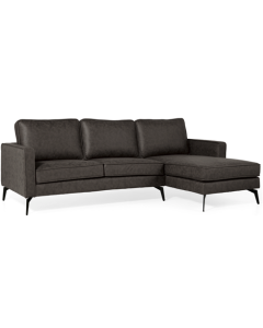 Canapé d'angle Lindsey micro cuir anthracite avant droite