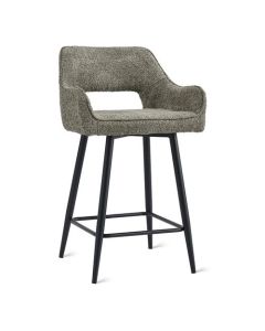 Tabouret de bar Vledder avec accoudoir Taupe