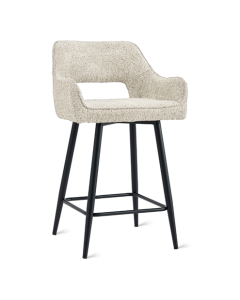Tabouret de bar Vledder avec accoudoir Beige