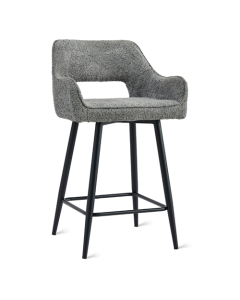 Tabouret de bar Vledder avec accoudoir anthracite
