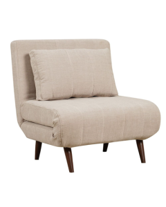 Canapé-lit Claudia polyester beige 1 personne