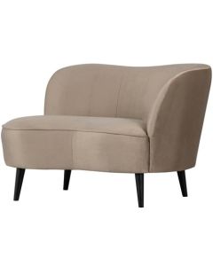 Fauteuil de salon Fara velours kaki droit
