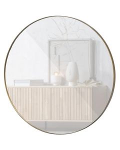 Miroir en métal doré Ø115cm