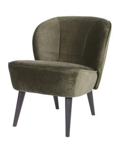 Fauteuil Tara velours vert chaud