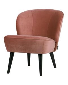 Fauteuil Tara velours vieux rose