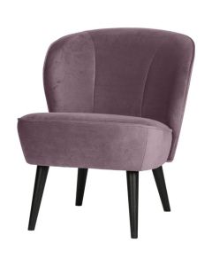 Fauteuil Kristel velours lilas chaud