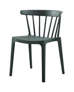 Chaise de jardin avec barreaux en plastique vert armée