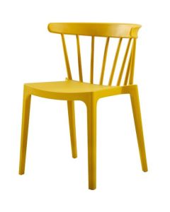 Chaise de jardin à barreaux en plastique ocre jaune