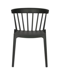 Chaise de jardin à barreaux en plastique noir