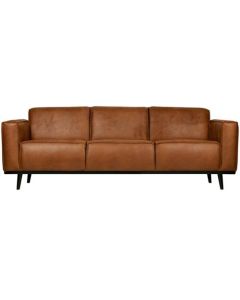 canapé 3 places Houston - 230 cm aspect cuir Cognac