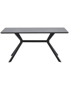Table de repas Charleston - Rectangle MDF Noir 160x90cm