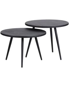 Ensemble de 2 tables d'appoint Boston - Bois/Métal Noir