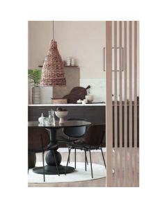 Chaise de salle à manger El Paso - aspect cuir/bois Noir