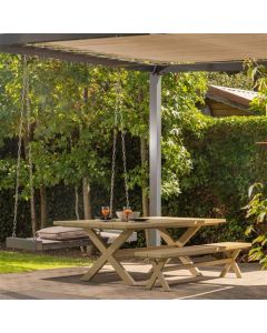 Banc de jardin Picnic Jacksonville - Aluminium 220x35cm