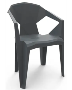Chaise empilable Mallorca plastique gris foncé (30 pièces)