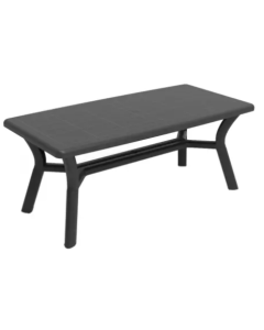 Table de jardin Lanzarote 180x90cm Gris volcanique plastique