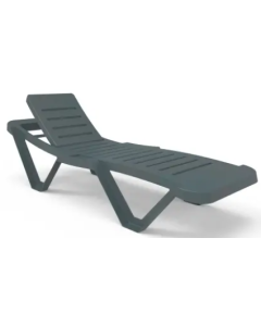 Chaise longue El Hierro Gris volcanique en plastique, 2 pièces